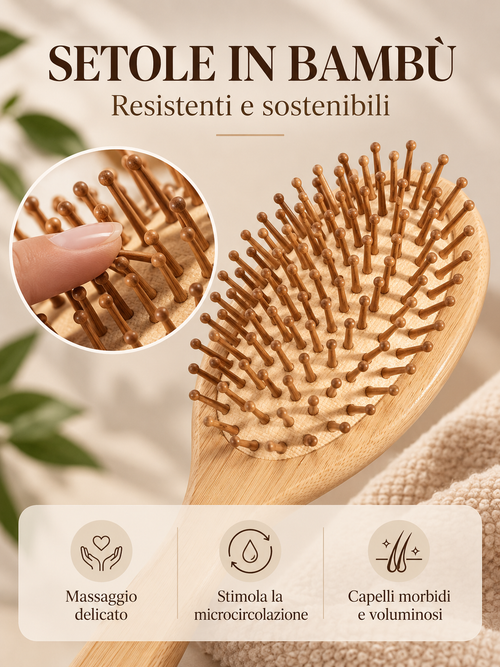 Spazzola in Bambù per Capelli 🌿